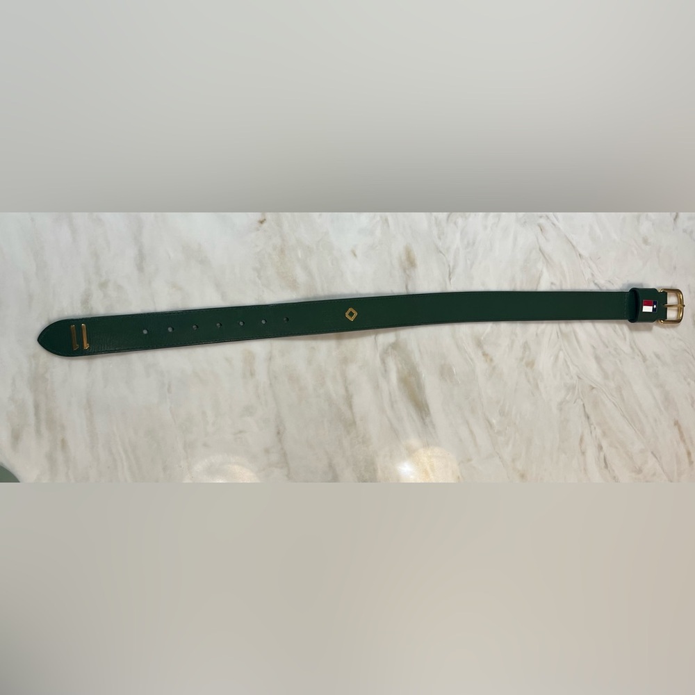 Custom Green Leather Belt